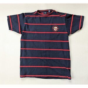 Vintage Regatta Sports Clipper Men's Striped T-Shirt With Embroidered Badge Sz L